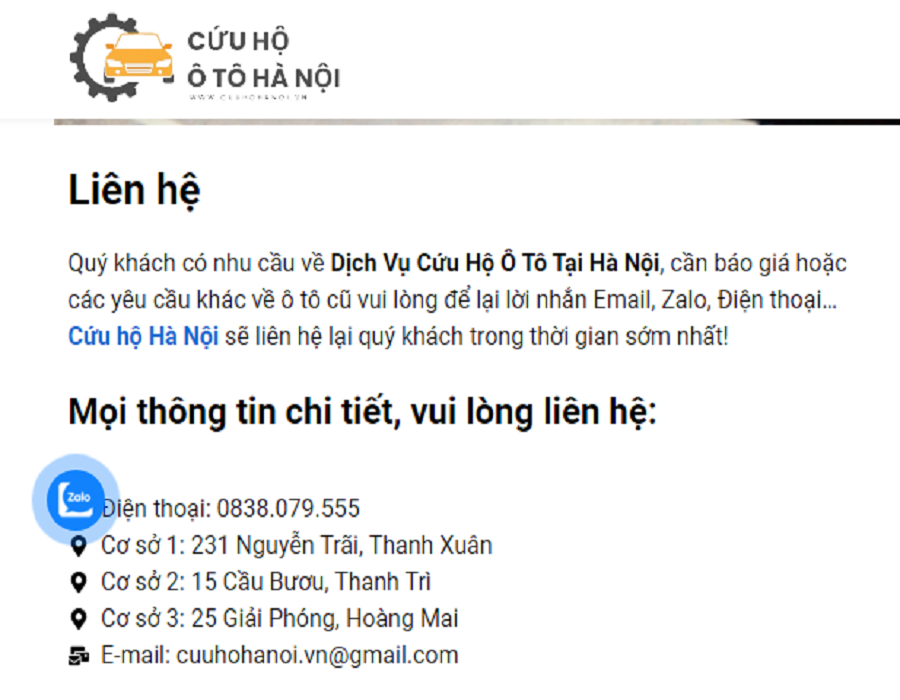 Số điện thoại cứu hộ cao tốc Trung Lương